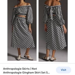 Anthropologie black and white gingham set